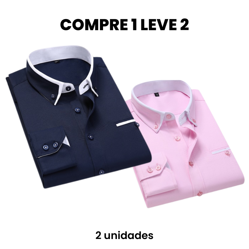 CAMISA SOCIAL MASCULINA CARINO (COMPRE 1 LEVE 2)