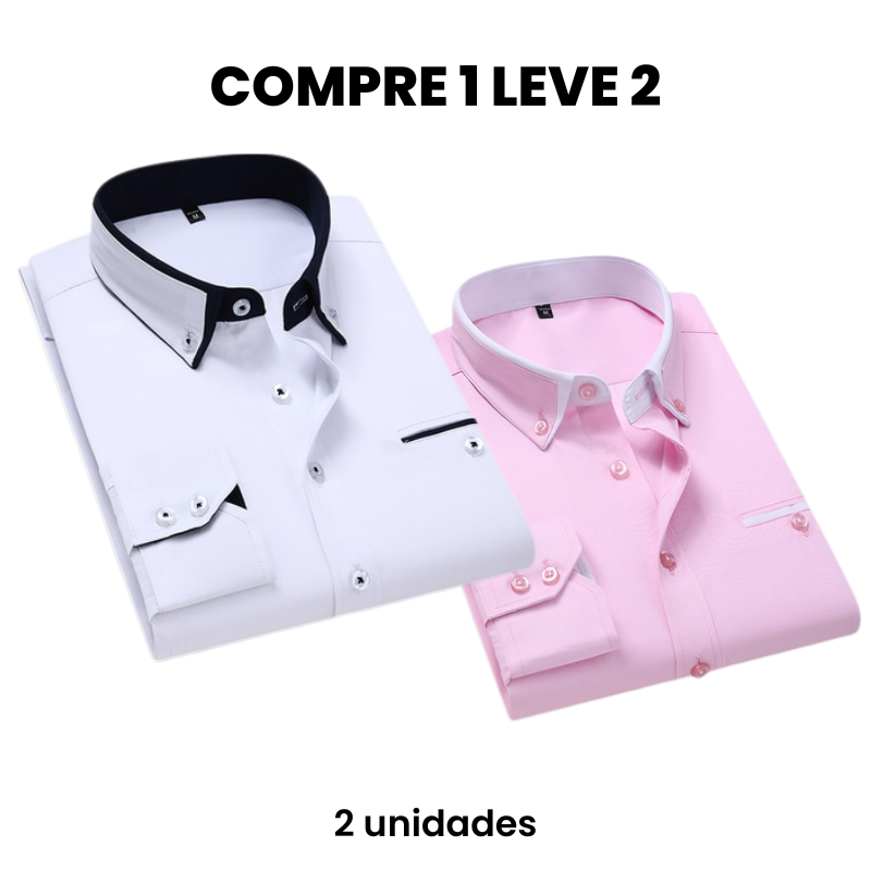 CAMISA SOCIAL MASCULINA CARINO (COMPRE 1 LEVE 2)