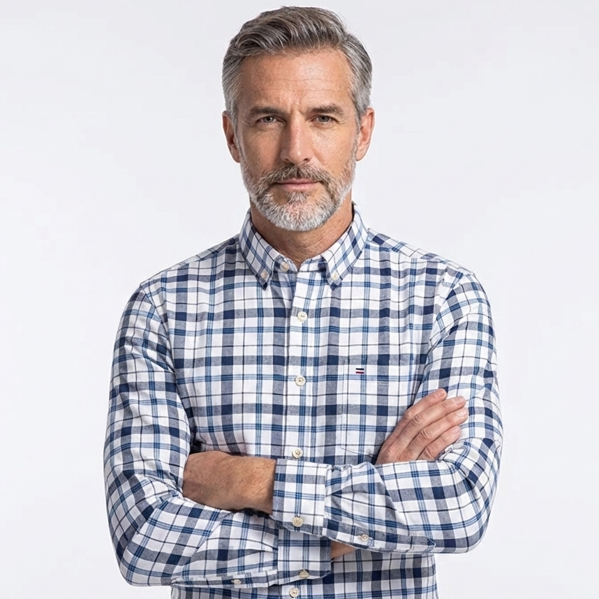 CAMISA MASCULINA XADREZ COLOR MANGA LONGA